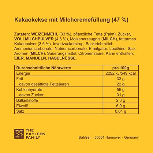 LEIBNIZ Cream Milk - Großpackung - 2 Kakaokekse mit Milchcremefüllung (100 x 19g)