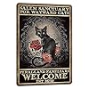 Paiion salem sanctuary for wayward cats halloween black cat halloween decor cat lover metal signs vintage poster home bedroom wall art gift 8×12 inches  urban country home decor