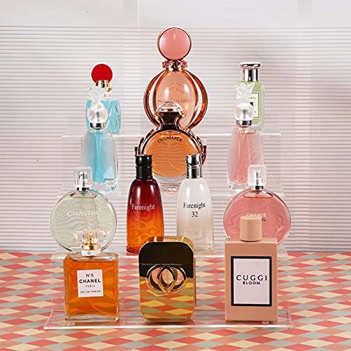 Clear Acrylic Display Riser Shelf For Funko Pop, Perfume Makeup Organizer And Amiibo Action Figure Holder, 12 In Cupcake Stand, Dolls Collectibles Display Stand #TOP5