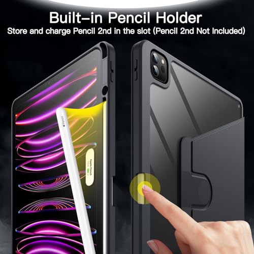 Image of JETech 360 Rotating Case for iPad Pro 12.9 inch 6 /5 /4 /3, Space Gray