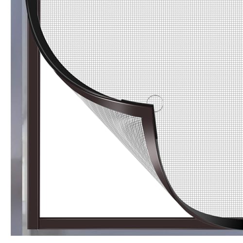 MLEJU Mosquitera Ventana Magnetica,130×140cm Malla de Fibra de Vidrio,Ajustable Mosquiteras para Ventanas Magneticas, Fácil Instalación sin Taladrar, Fácil de Limpiar- Marco Negro y Red Negro