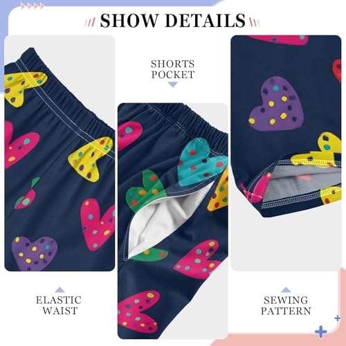 Pajama Pants Lounge Sleep PJ Bottoms Sleepwear Elastic Waist Drawstring S Cute Polka Dot Heart4