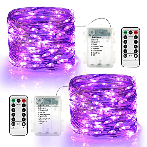 Luces de Hadas Púrpura BrizLabs 19.47ft 60 LED Batería