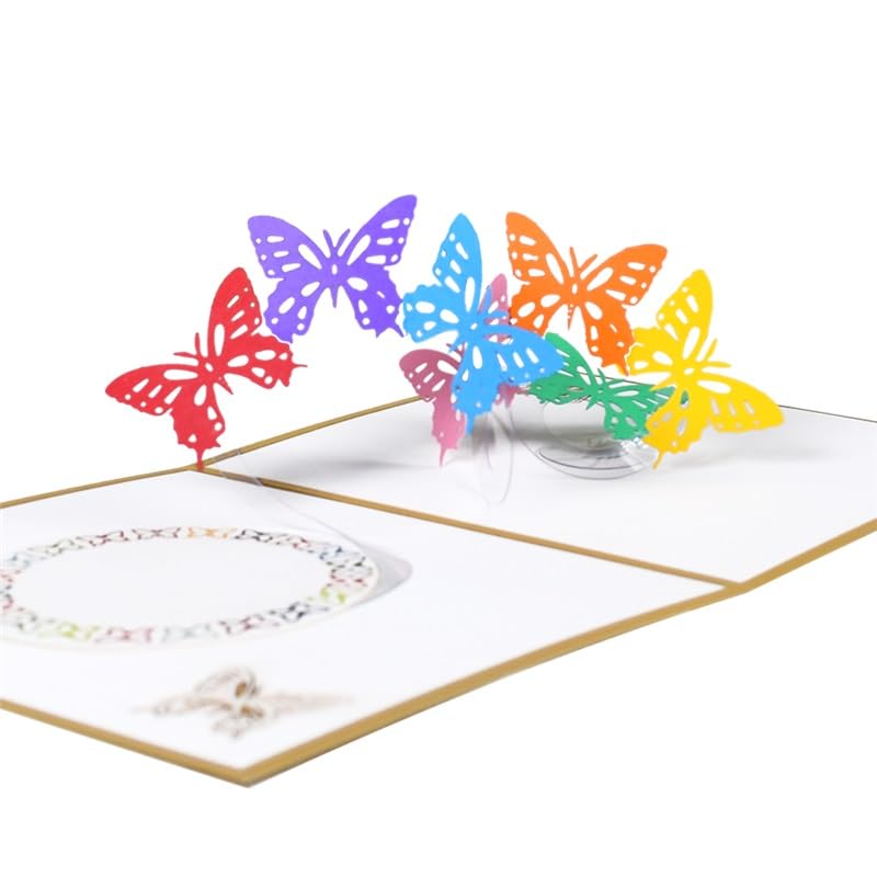 Glückwunschkarte 3D-Schmetterling-Pop-up-Geburtstagskarten-Geschenk Niedliche Tier-Grußkarten (10er Packung)