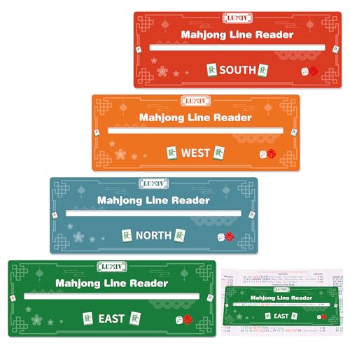 Luxiv 4 Pack Mahjong Line Finder, guía portátil para cartas