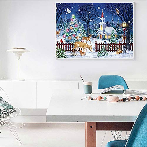 HuaCan Diamond Painting Kits Winter for Adults Square Full Drills 5D DIY Paint by Numbers Home Wall Decor,45x60cm/17.7x23.10in