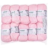 LIEFERUMFANG & WEITERE EIGENSCHAFTEN: Gründl Cotton Quick Uni Strickgarn / Häkelgarn , 10 x 50 g / 100 % Baumwolle / Maschenprobe: 22 M x 30 R = 10 x 10 cm /Materialverbrauch: Pullover (Gr. 38) = ca. 450 g