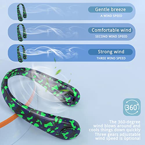 Image of FrSara Neck Fan, Portable Fan Strong Wind, Adjustable, 360 Cooling, Super Quiet, No Blade Fan Design, No Hair Twisting, Even Air Volume On Both Sides, Non-Slip Material, Short Charging, Long Use Time
