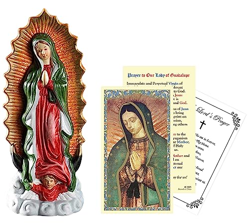 Estatua La Virgen de Guadalupe 6.5 pulgadas Set de 3 miniatura 1