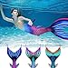 FOLOEO Mermaid Tails for Swimming, Mermaid Swimsuit Costume Set Bathing Suits for Adult & Teen Sizes（Monofin and Support Plate Not Inclued