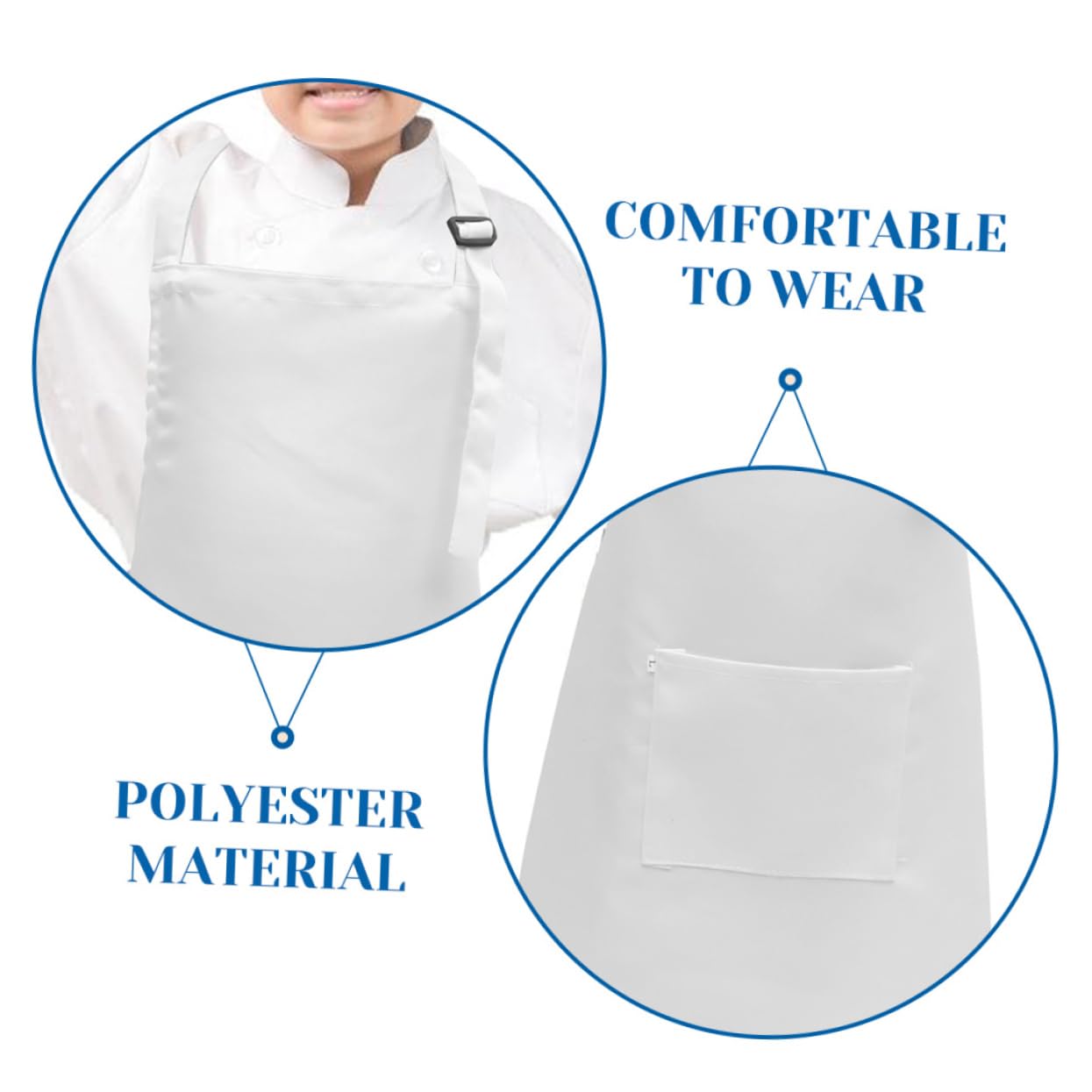 Delantal de Pintura para Niños, Poliéster Blanco, Ajustable y Reutilizable, Ligero y Cómodo, Adecuado para Manualidades y Dibujo