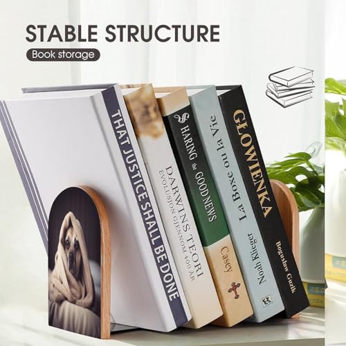 Sujetalibros de perro moderno y madera resistente para estantes de oficina 8