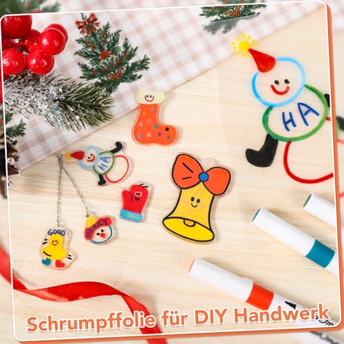25 Blatt Schrumpffolie zum Bemalen, A4 Schrumpfpapier Schrumpffolien Durchscheinend Plastikfolien zum Basteln für Kinder Studenten DIY Handwerk