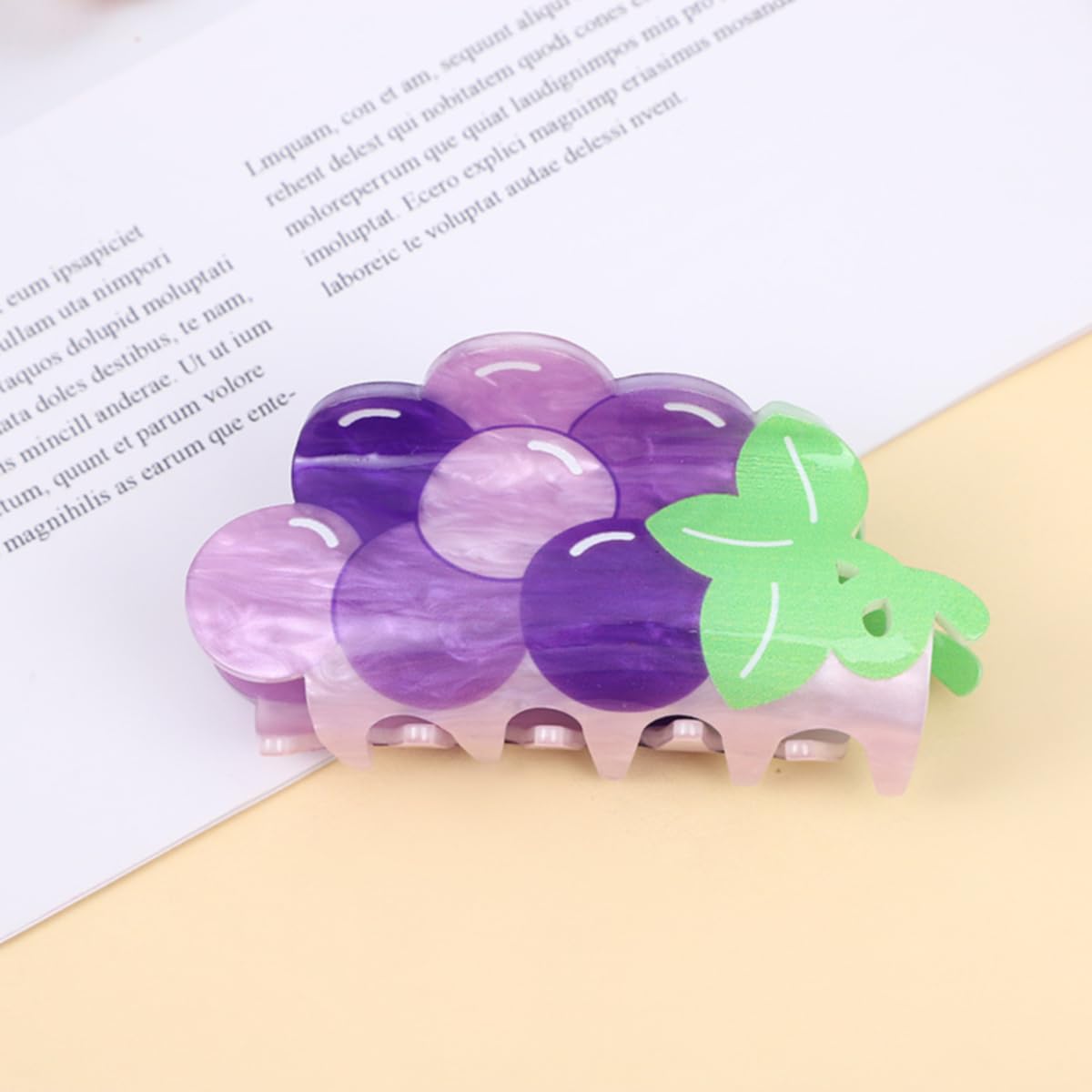 Generic Cartoon Purple Grape Hair Clip,Acrylic Claw Clip for Women,Women Hair Accessories, 1 Count (Pack of 1) image 2