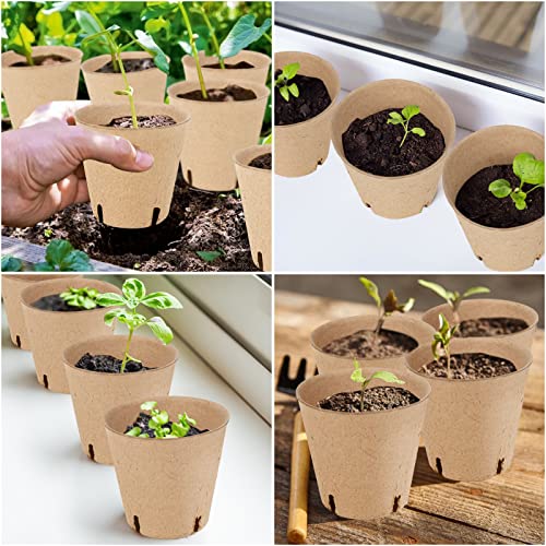 image for HXSEMAYIG 100PCS Peat Pots, 3.15Inch Seed Starting Pots with Drainage 