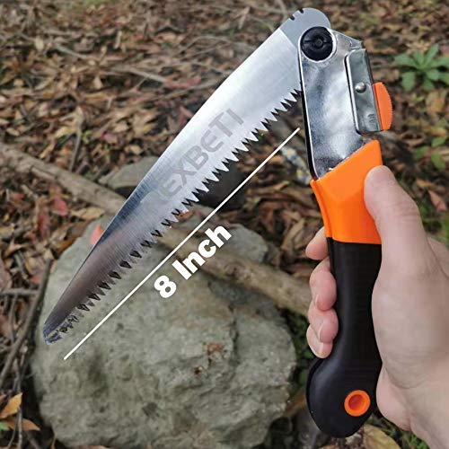 Rexbeti Folding Saw, Compact Design 8 Inch Blade Hand Saw For Wood Camping, Dry Wood Pruning Saw With Hard Teeth, Quality Sk-5 Steel #TOP2