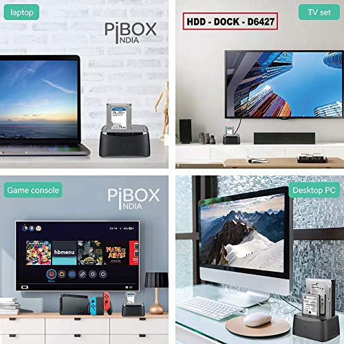PiBOX India, Dual Bay USB 3.0 to SATA I, II, III Hard Drive Docking Station Upto 12TB for 2.5 or 3.5in HDD, SSD with Hard Drive Duplicator Offline... - Image 6