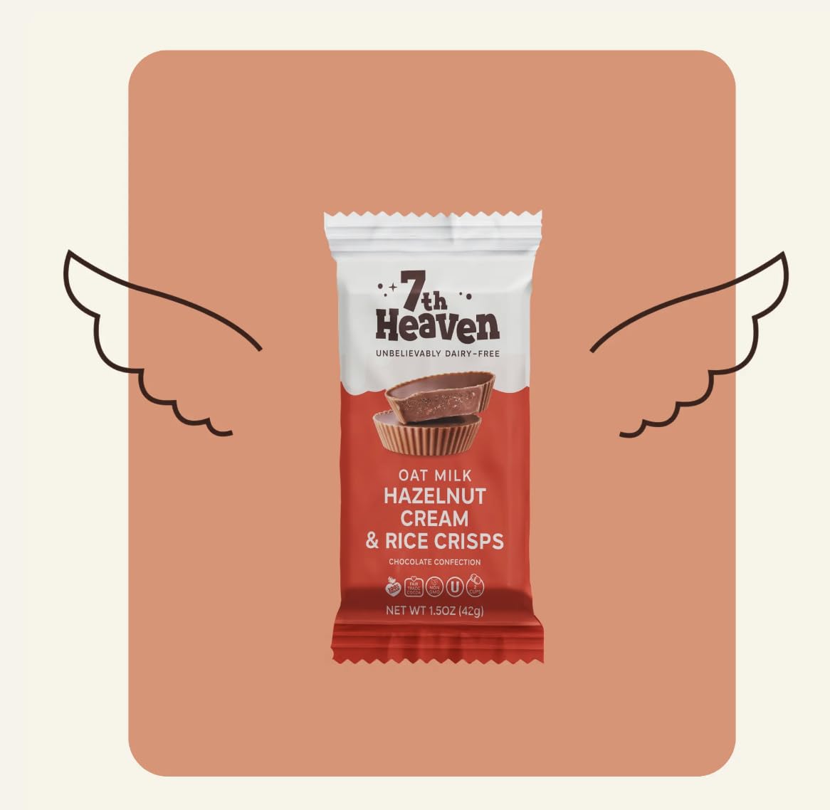 7th Heaven Cup Bundles, 6 Packs - Caramelized Coconut and Hazelnut Cream and Rice Crisp