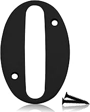 Bwintech 1 Pcs 75mm Matt Black SS304 House Numbers Door number 0, House Signs for outside, House Numbers Plaques for Front Wooden Door