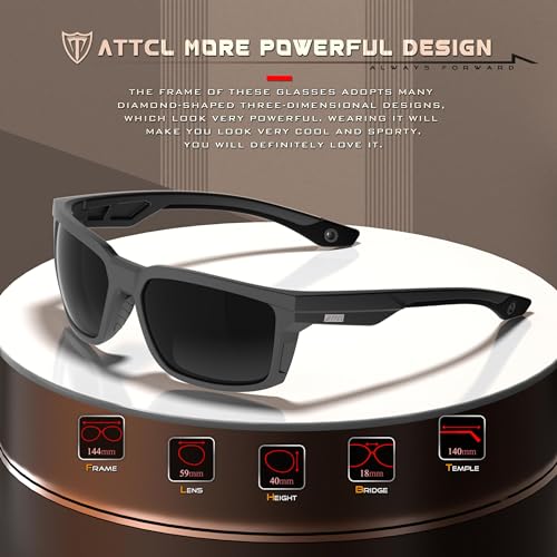 ATTCL Bundles Men's Polarized Sport Sunglasses with UV400 Protection for Driving, Fishing: (5001-black)+(2238-black)3