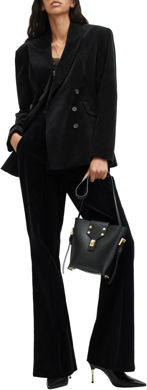 AllSaints Women's SEVENH Cord Blazer, Black - Image 2