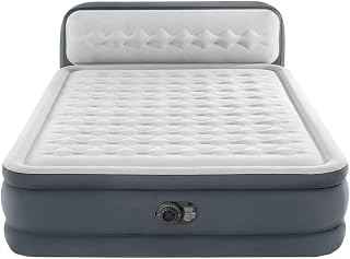 Intex 64448ND Luftbett DuraBeam UltraPlushHeadboard mit 220V Pumpe, Queen, mit doppellagiger Fiber-Tech Innenkonstrukti