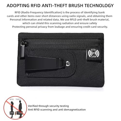 Image of RFID Hidden Clip Stash Money Belt - Ultra Thin Anti-Theft Travel Pouch with Credit Card Slots for Women /Men, Perfect for International Travel, Daily Commute & Outdoor Activities (Green)