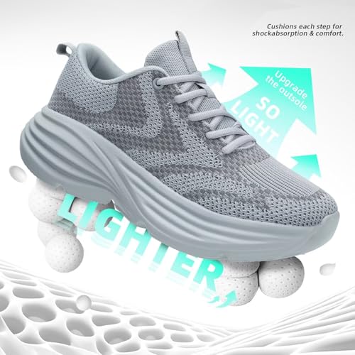 Image of WJA Men's Non Slip Walking Shoes Lightweight Breathable Casual Running Shoes Fashion Sneakers Mesh Workout Sports Shoes
