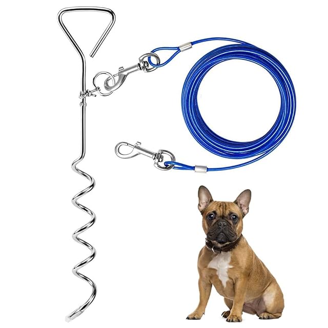 Cable de Amarre para Perros de 15FT en Exteriores - Correa para Patios y Camping