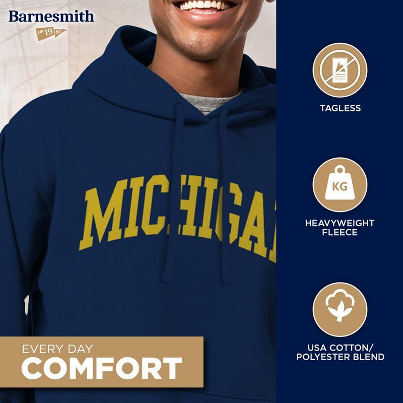 Barnesmith Hooded Sweatshirt for College, Classic Logo, Cotton/Poly Blend, Adult Unisex3