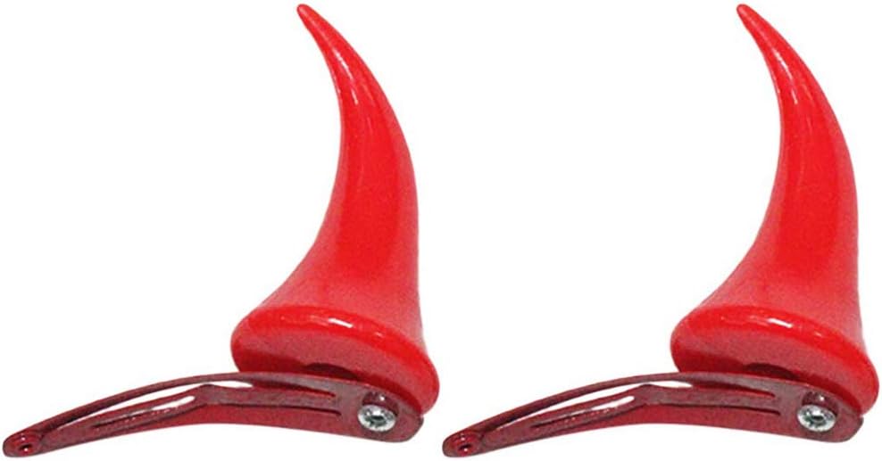 Lurrose 4pcs Halloween Devil Horn Hair Clips, Red Devil Horns Clips OX Horn Hair Pin Hair Accessories for Costume Cosplay Party - Image 4