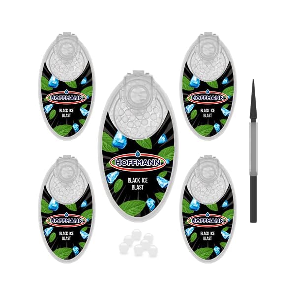 Hoffmann - Premium Aroma Kapseln Black Ice Blast | DIY Click Filter Kugeln| 5er-Pack | 500 Kugeln
