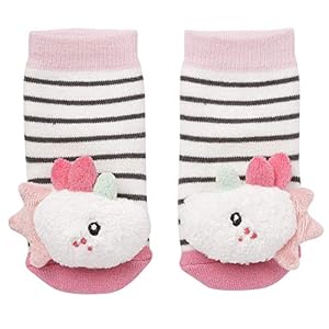 Fehn Rasselsocken Baby Einhorn – Babysocken mit Rassel-Funktion und Einhorn-Köpfchen – Fördern Motorik & Sinne – Babykleidung ideal als Erstlingssöckchen – Für Babys & Kleinkinder ab 0+ Monaten