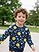 Little Hand Fashion Boys Space Planets Tops Long Sleeve Galaxy System Shirts Pullover Kid Dark Blue Sweatshirt 6-7 Years