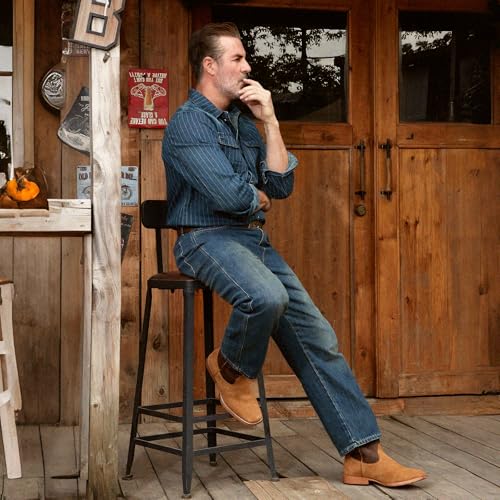 Image of IUV Cowboy Boots for Men Suede Square Toe