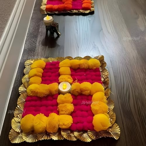 Image of Divyakosh Rangoli Mats, Swastik for Home Corridor, Living Room, Hall Decoration, Pack of 6, Diwali Decoration Items for Home Decor