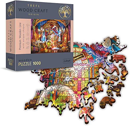 Trefl - Holzpuzzle, Zauberkammer-Puzzle - 1000 Teile, Wood Craft, unregelmäßige Formen, 100 Tierfiguren, hochwertiges modernes Puzzle, DIY… – Ansicht 1