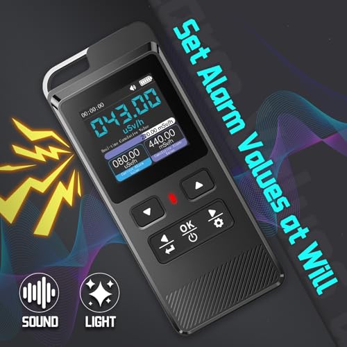Image of Professional Geiger Counter Nuclear Radiation Detector Handheld Portable Radiation Monitor for Gamma X Beta Rays 0-10000μSv /h with Rechargeable Battery Alarm and Data Logging for Home Industry