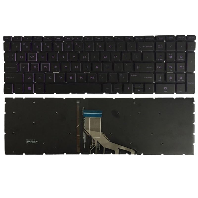 Clavier rétroéclairé HP Pavilion pour 15-CW 15-DR 15-DK disposition US violet interchangeable