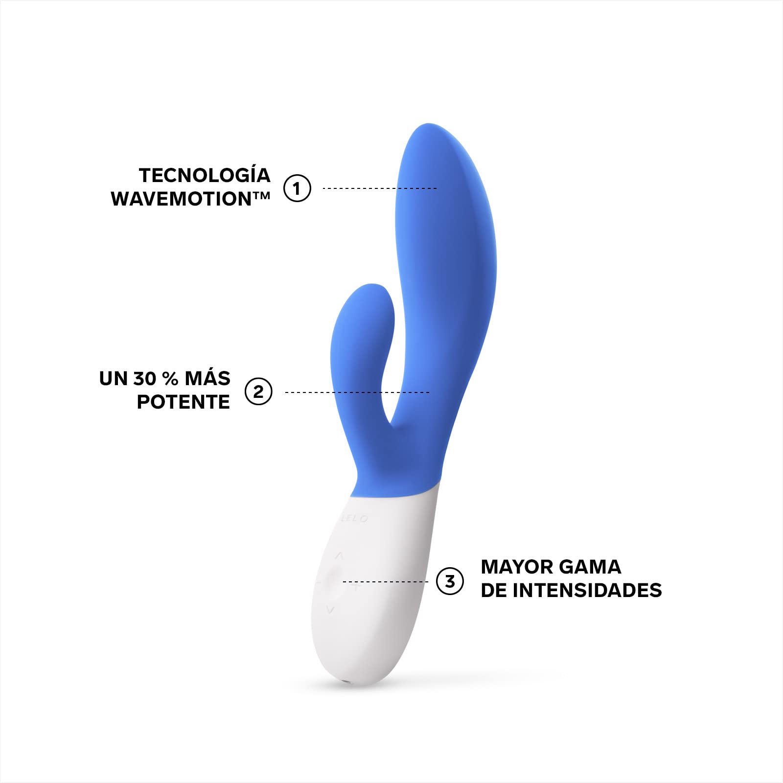 LELO INA WAVE 2, Juguete Erótico de Doble Acción, Conejito Vibrador para Mujer con Tecnología WaveMotion y 12 Modos de Placer, California Sky