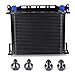 AN10-10AN Stacked Plate Oil Cooler Universal Engine Transmission British Radiator Oil Cooler Condenser Aluminium Alloy Black (30 Row)