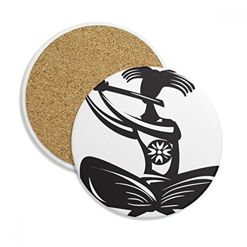 DIYthinker Flûte traversière Célébrez Silhouette Mexique Mexique Pierre Boisson Céramique sous-Verres pour la Tasse Coupe 2pcs Cadeaux Multicolor