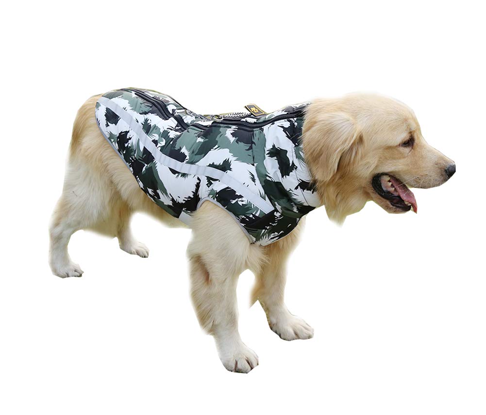 BT Bear Dogs Warm Coats Jackets,Dog Winter Clothes Soft Light Waterproof Coat Vest Padded Puffer For Large Dogs (6XL, White Graffiti)