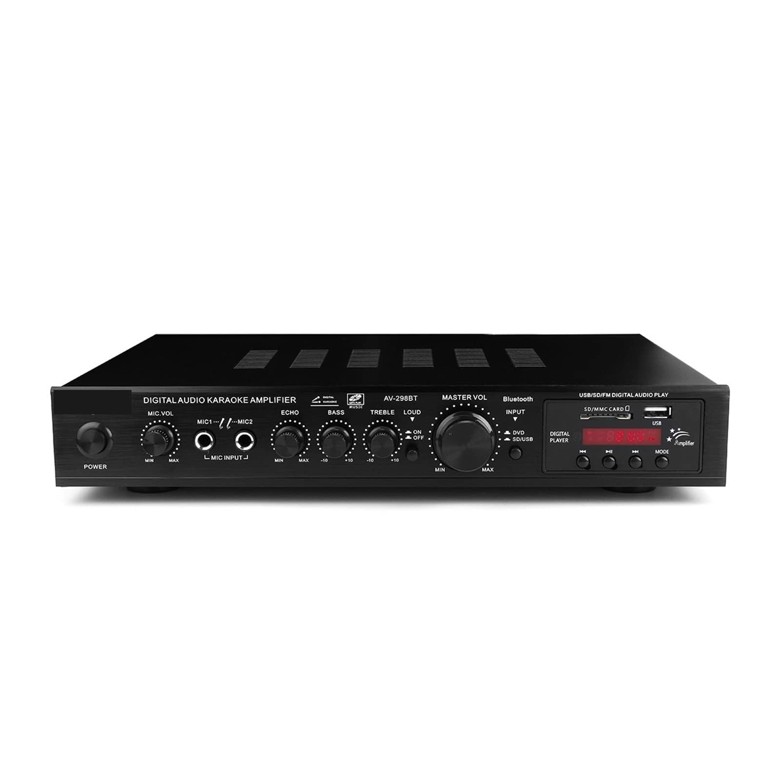 Amplificateur Bluetooth 5.1 surround HiFi pour système sonore de salon noir 298Bt