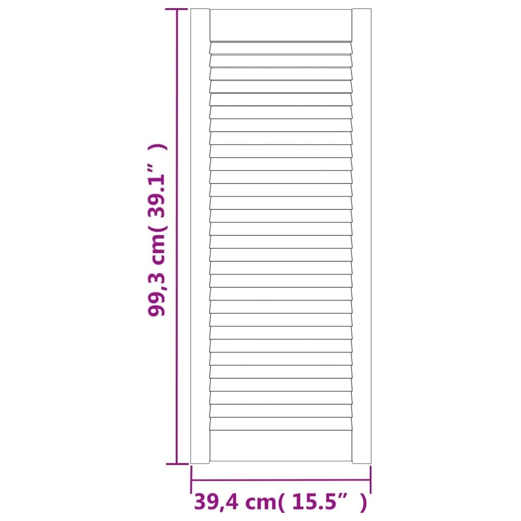 Portes d armoire à persiennes 2 pcs 99,3x39,4 cm pin massif