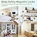 Child Safety Magnetic Cabinet Locks 6 Pack+2 Keys-AOSITE Baby Proofing Magnetic Drawer Locks for Kitchen with Adhesive No Drilling or Screws Fixed, 4 Baby Safety Cabinet Locks for Knobs