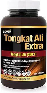 Herba Tongkat Ali Supplement for Men - 200:1 Extract – 10,000mg Raw Tongkat Ali Equivalent | 60 Vegetable Capsules | Premium Tongkat Ali Extract Plus Extra | Made in Canada