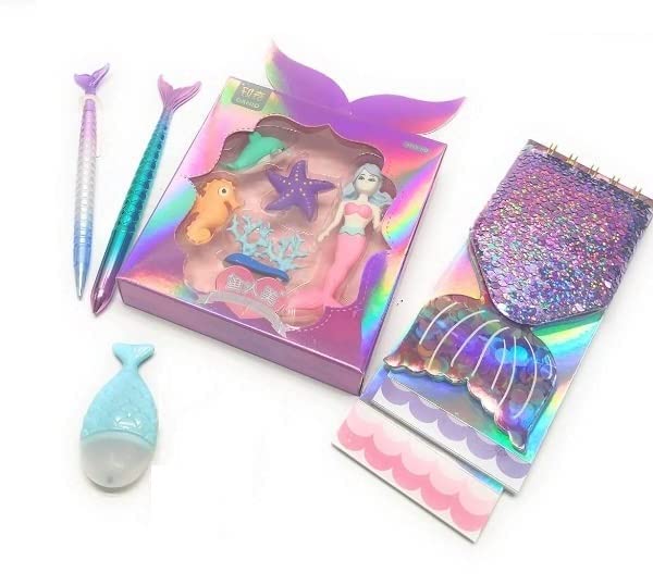 Stylie Modern Alternatives Mermaid Diary for Girls Diary with Pen Mermaid Pen Mermaid Pencil Pencil for Girls Mermaid erasers Multicolour (B09968DW13) Amazon Price History, Amazon Price Tracker
