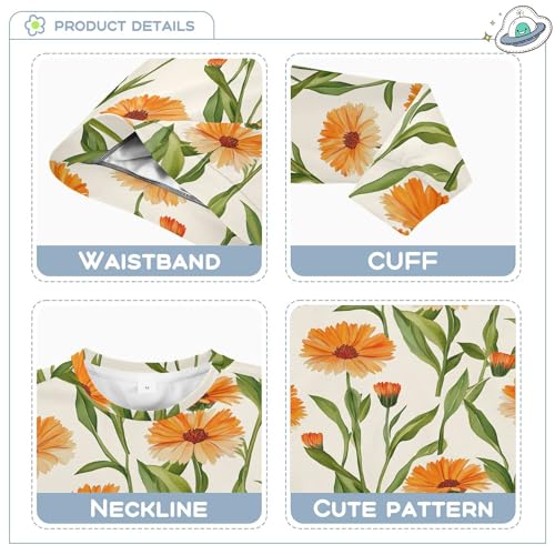 JUNZAN Beauty Calendula White Big Boys Hooded Sweatshirt Crewneck Boys Sweat Shirt Camping 4T3