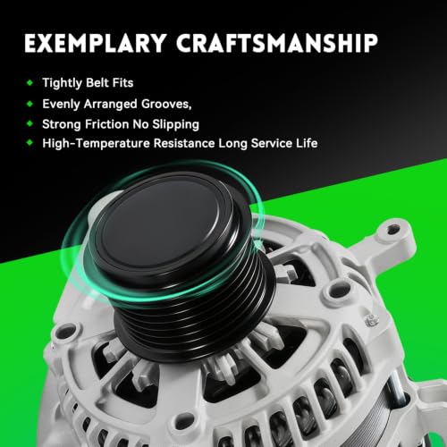 Image of 104211-3910 New Alternator Compatible with Honda Civic L4 2.0L 2016-2022, 12V 135Amp High Output, 7-Groove Pulley Clockwise, Repalce OE 31100-5BA-A01RM 31100-5BA-A01 11931N